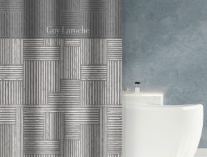 Κουρτίνα Μπάνιου Guy Laroche Stencil Silver 180×185